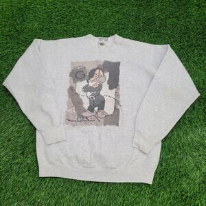 Vintage Disney Grumpy Sweatshirt Medium 21x24 Gray
